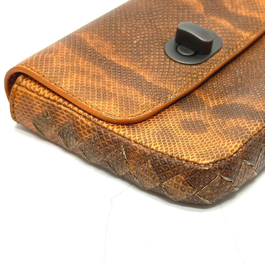 BOTTEGA VENETA ボッテガヴェネタ 型押し ターンロック 小物入れ 収納ポーチ ミニ ポーチ オレンジ レディース【中古】 |  | 04