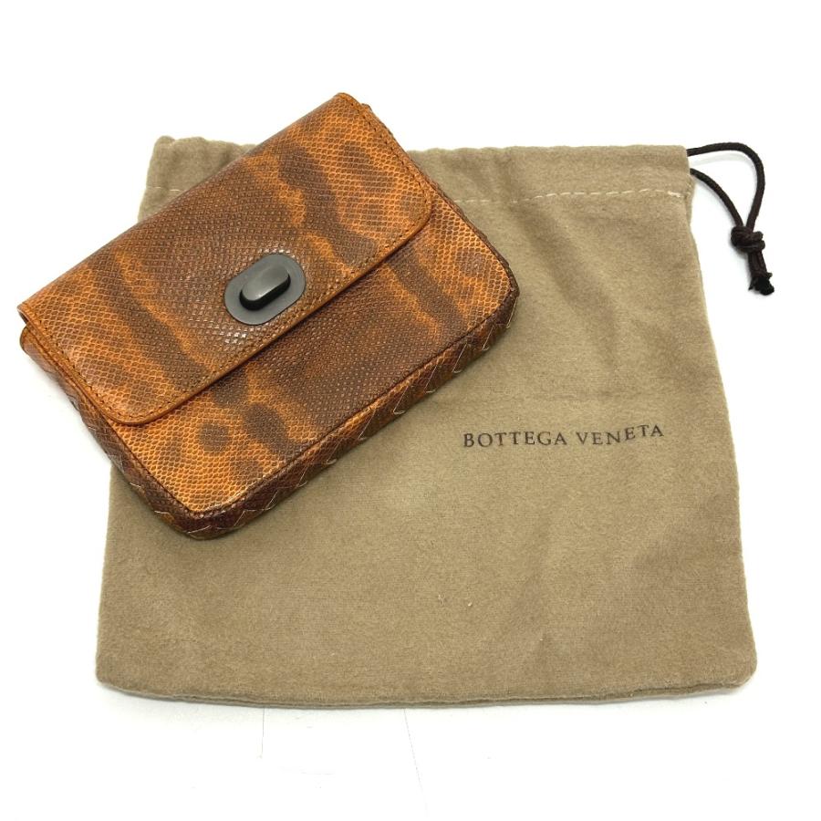 BOTTEGA VENETA ボッテガヴェネタ 型押し ターンロック 小物入れ 収納ポーチ ミニ ポーチ オレンジ レディース【中古】 |  | 08