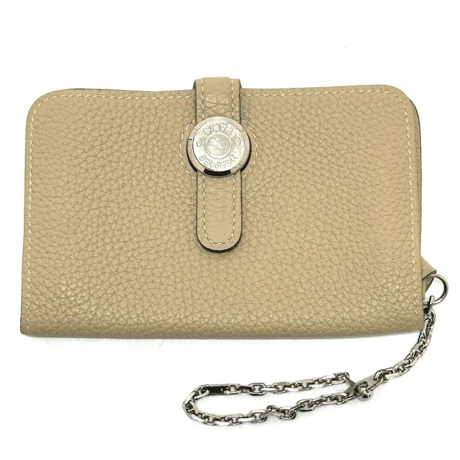 HERMES エルメス ドゴン チェーン付き キーケース コインケース 小物 コインケース トレンチベージュ ベージュ レディース【中古】 | HERMES