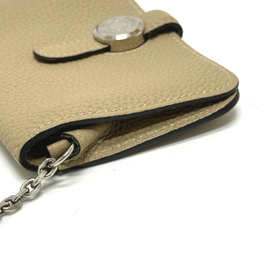 【美品】HERMES ドゴンコンパクト チェーン付 ケース HERMES エルメス 財布 ドゴン チェーン付き コンパクト カード