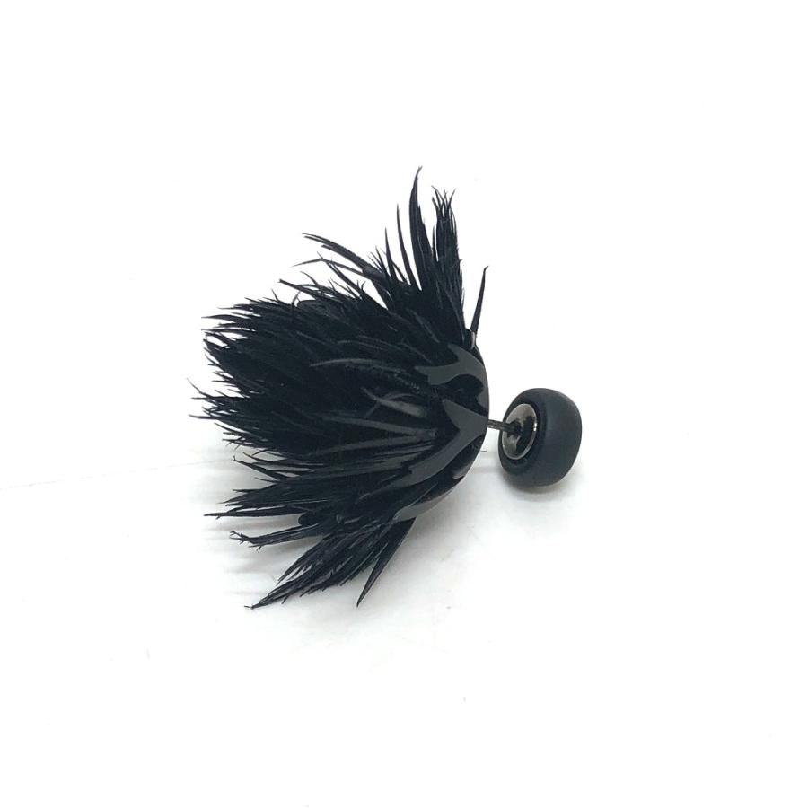 GIVENCHY Paris ジバンシー ファーモチーフ  ピアス アクセサリー フェザー ２WAY ピアス ブラック レディース【中古】 |  | 04
