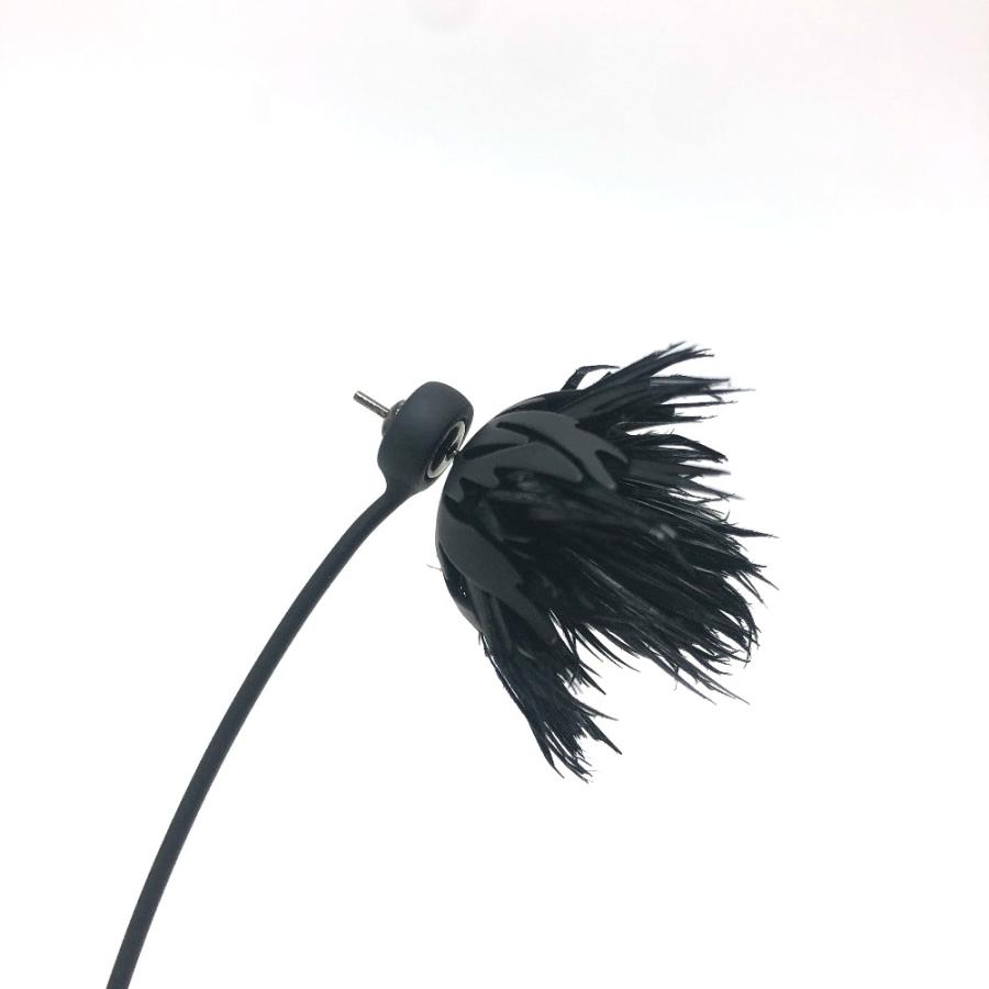 GIVENCHY Paris ジバンシー ファーモチーフ  ピアス アクセサリー フェザー ２WAY ピアス ブラック レディース【中古】 |  | 06