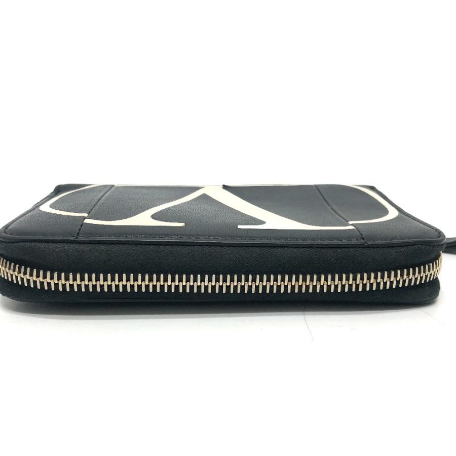 VALENTINO ヴァレンティノ Ｖロゴ 二つ折り財布 ミドルウォレット 小物 2つ折り財布 ブラック メンズ【中古】 | VALENTINO | 02