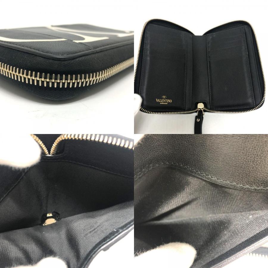VALENTINO ヴァレンティノ Ｖロゴ 二つ折り財布 ミドルウォレット 小物 2つ折り財布 ブラック メンズ【中古】 | VALENTINO | 07