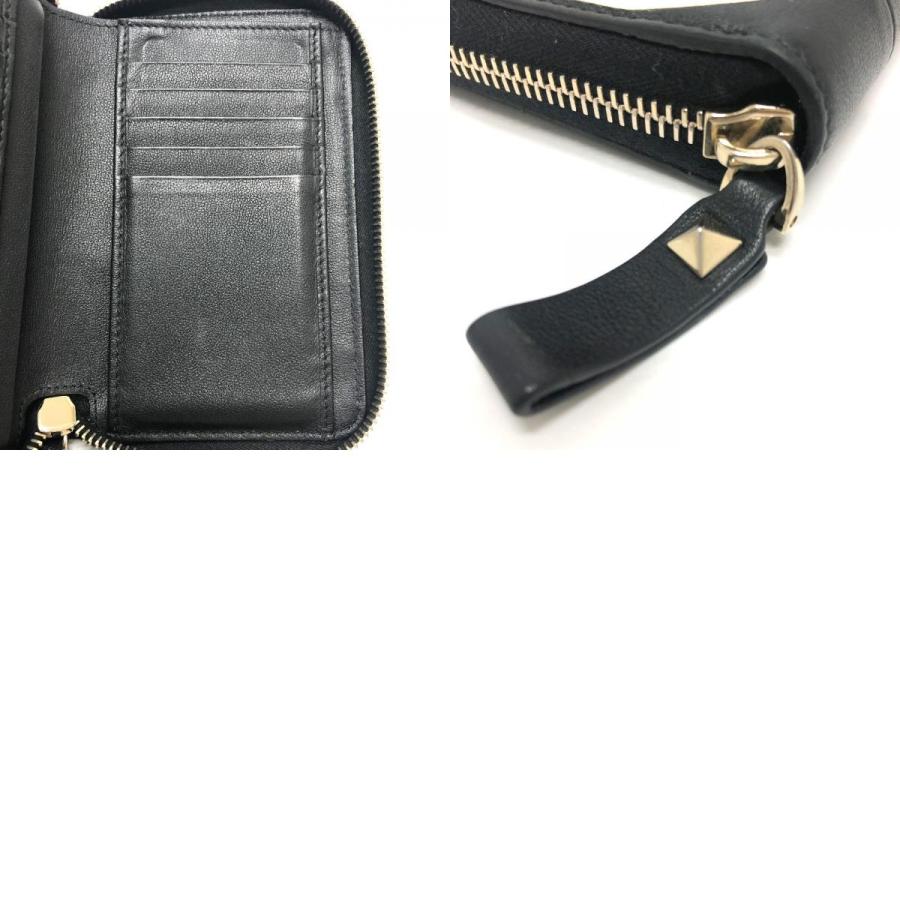 VALENTINO ヴァレンティノ Ｖロゴ 二つ折り財布 ミドルウォレット 小物 2つ折り財布 ブラック メンズ【中古】 | VALENTINO | 09