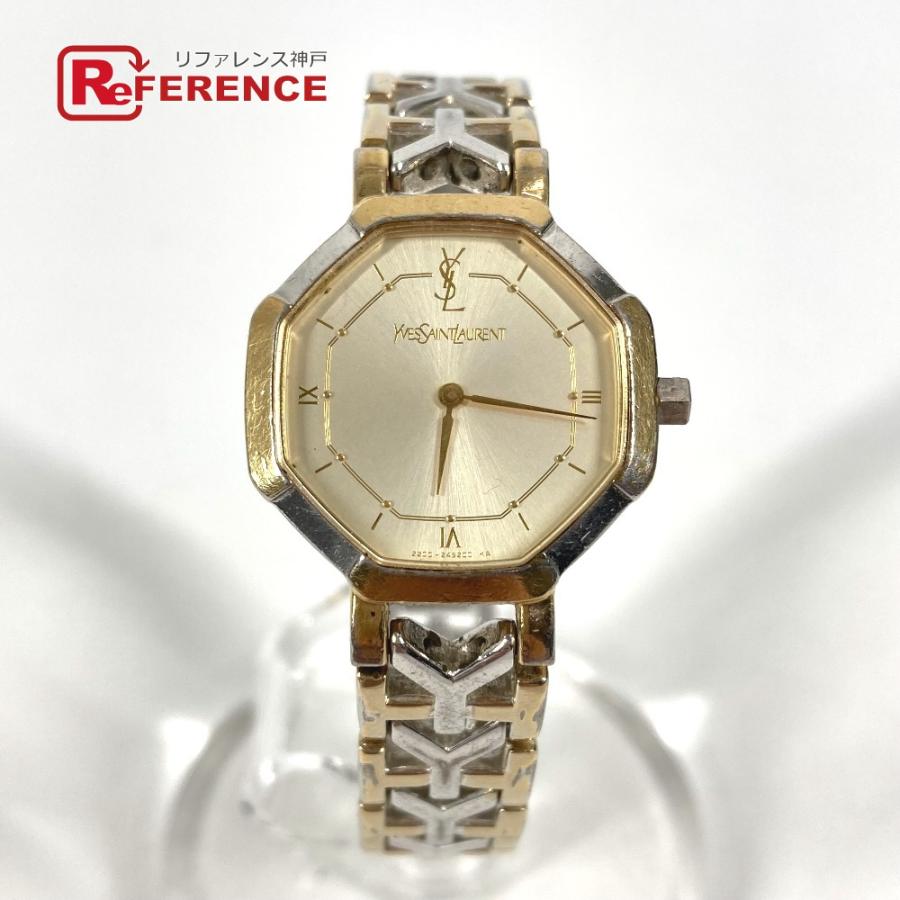 YVES SAINT LAURENT イヴ・サンローラン オクタゴン 腕時計 クォーツ シルバー レディース【中古】 | Yves Saint Laurent