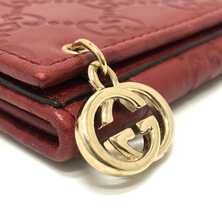 GUCCI グッチ 212109 GG シマライン 財布 ウォレット フラップ 長財布 レッド レディース【中古】 | GUCCI | 04