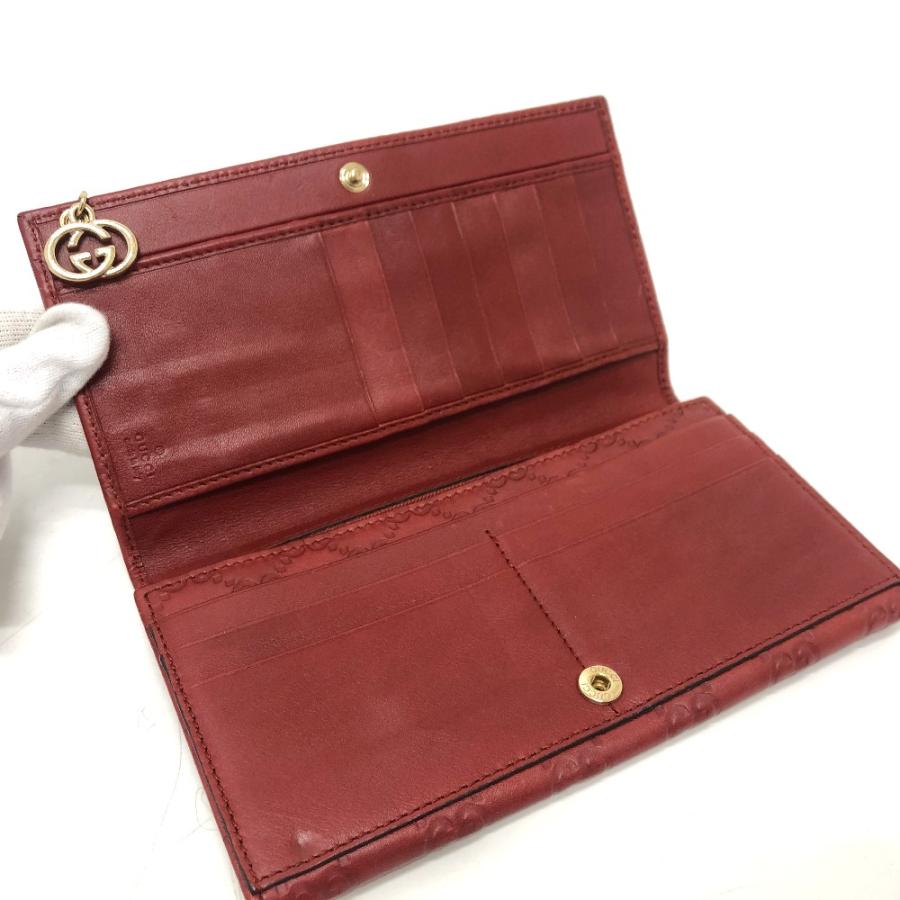 GUCCI グッチ 212109 GG シマライン 財布 ウォレット フラップ 長財布 レッド レディース【中古】 | GUCCI | 05