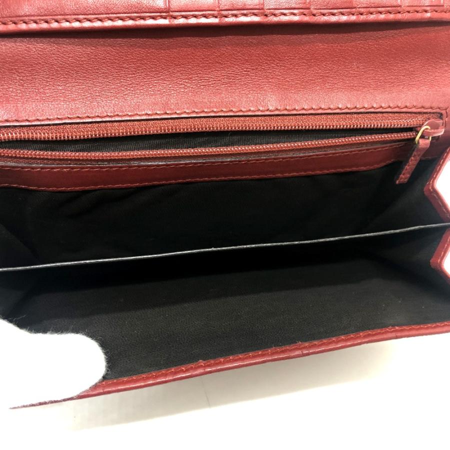 GUCCI グッチ 212109 GG シマライン 財布 ウォレット フラップ 長財布 レッド レディース【中古】 | GUCCI | 06