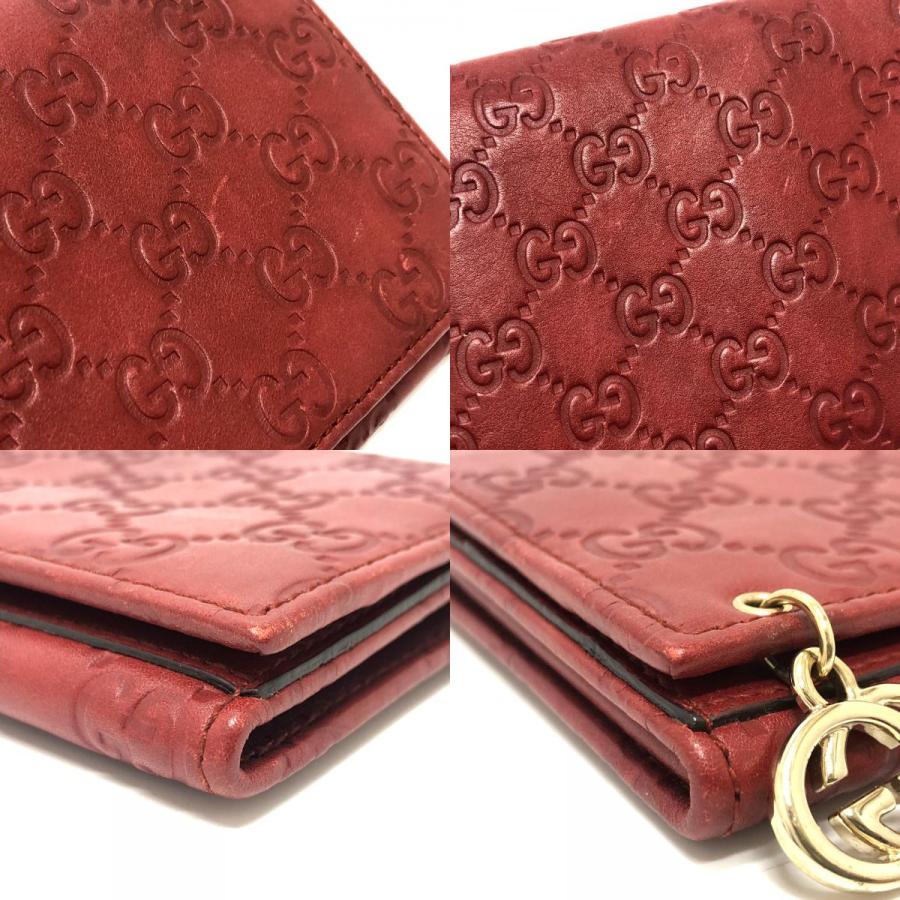 GUCCI グッチ 212109 GG シマライン 財布 ウォレット フラップ 長財布 レッド レディース【中古】 | GUCCI | 08