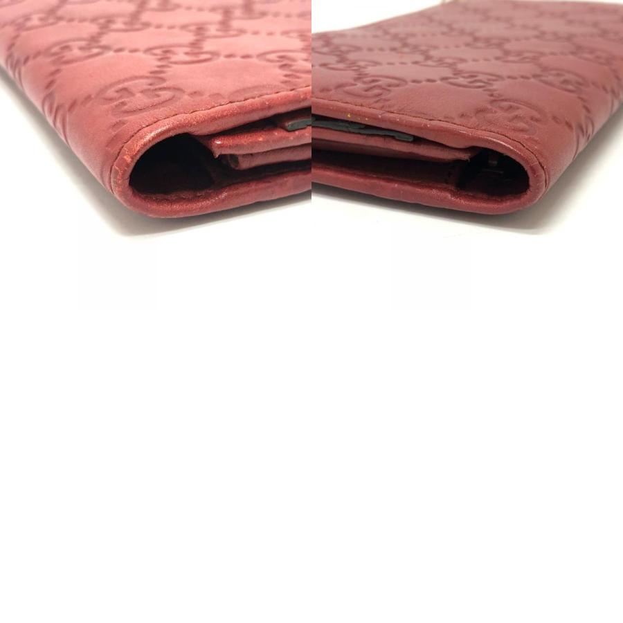 GUCCI グッチ 212109 GG シマライン 財布 ウォレット フラップ 長財布 レッド レディース【中古】 | GUCCI | 09