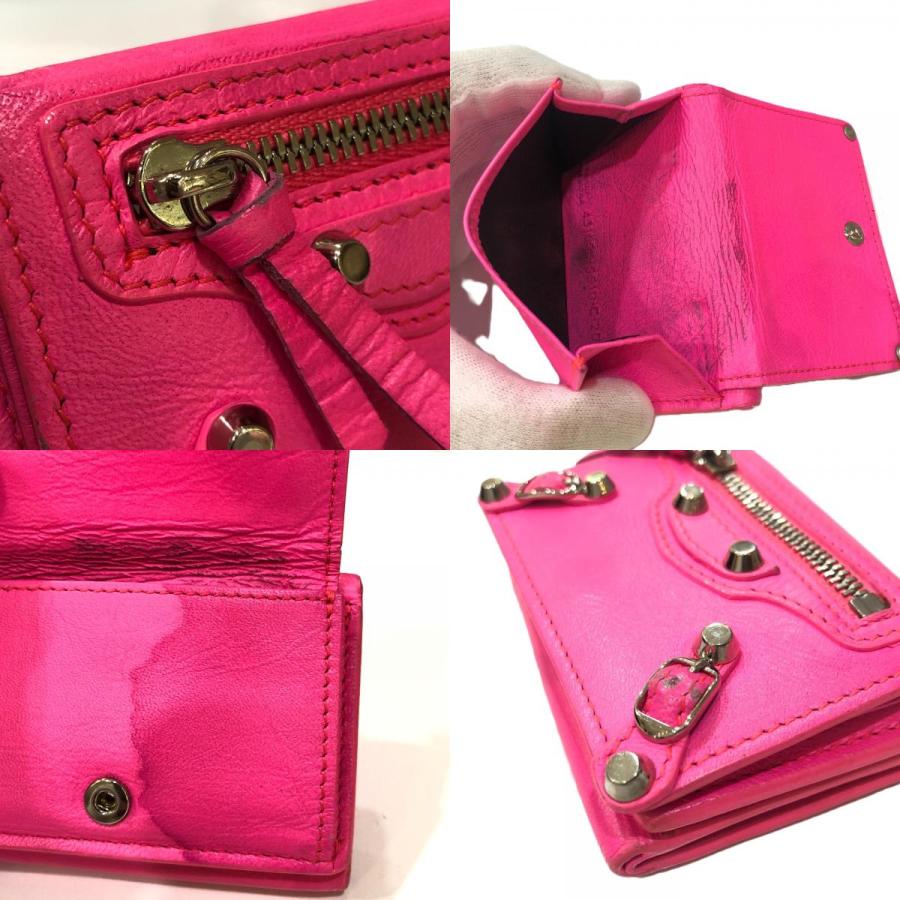 BALENCIAGA バレンシアガ 203437 クラシック コンパクトウォレット 3つ折り財布 財布 3つ折り財布 ピンク レディース【中古】 | BALENCIAGA | 08