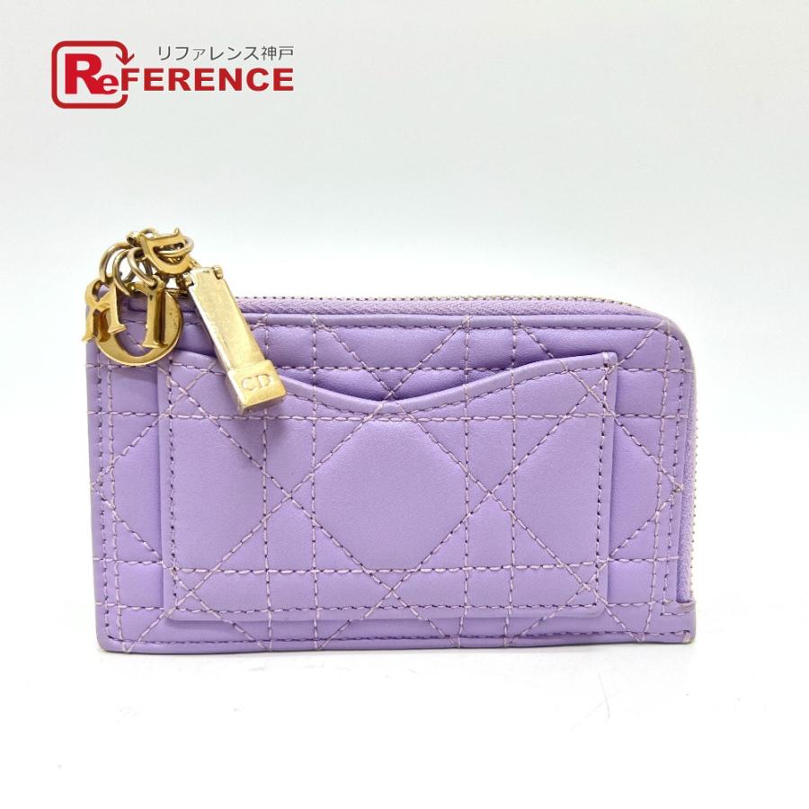 Dior ディオール S0965ONMJ コスモス ジップ カードケース レディディオール コインケース パープル レディース【中古】 | 