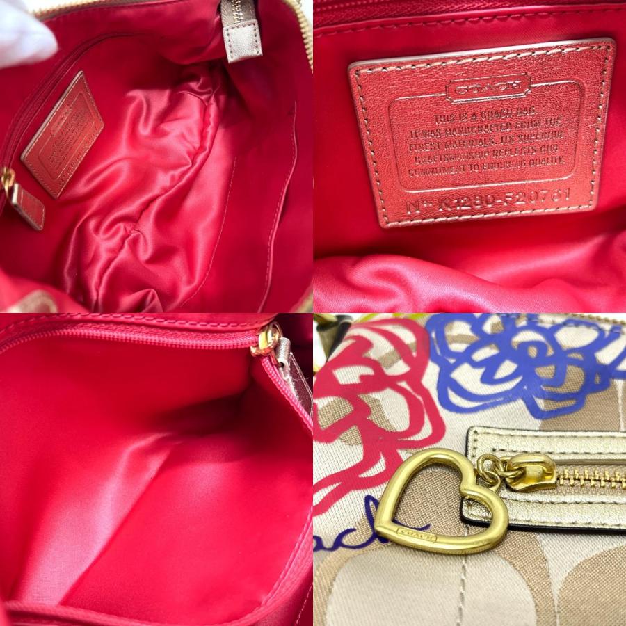 COACH コーチ F20761 ポピーデイジー フローラル アップリケ シグネチャー カバン バッグ 斜め掛け ショルダーバッグ ベージュ 【中古】 | COACH | 08