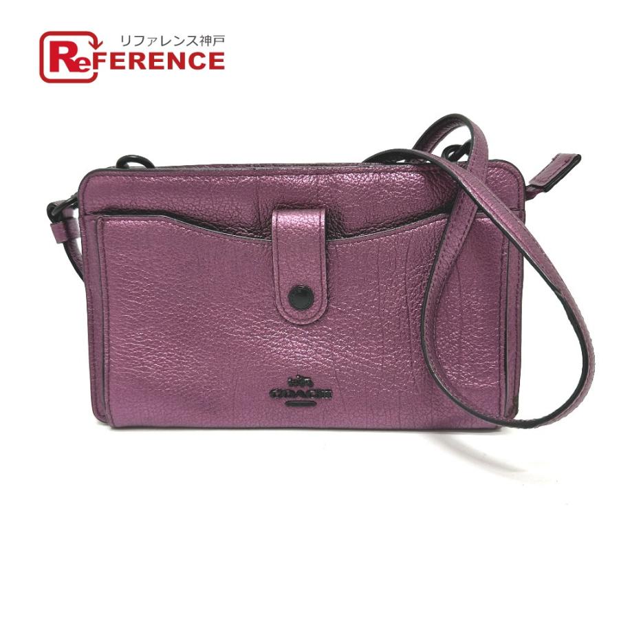 COACH コーチ 59958 ポップアップ  ウォレット メッセンジャーバック ショルダーバッグ パープル レディース【中古】 | COACH