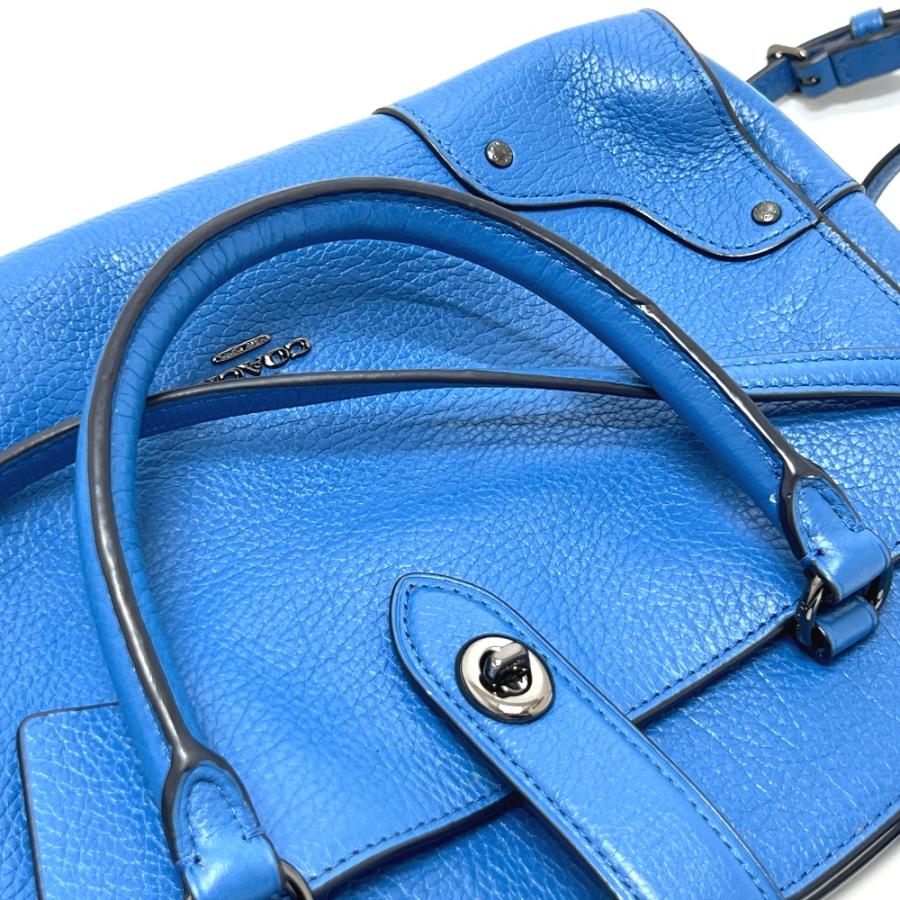 美品 COACH コーチ 37779 マーサーサッチェル24 2WAY カバン バッグ 斜め掛け ショルダーバッグ ハンドバッグ ブルー レディース【中古】 | COACH | 07