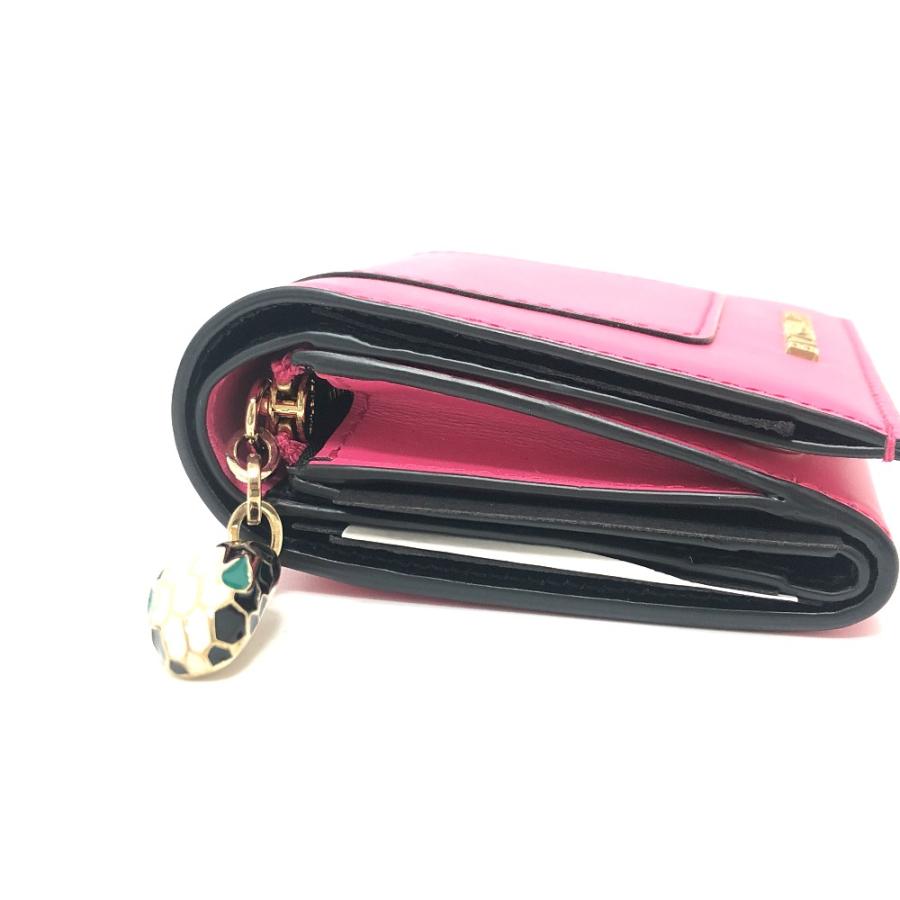 新品同様 BVLGARI ブルガリ 288858 セルペンティ ウォレット 財布 ミニ財布 3つ折り財布 ピンク レディース【中古】 | BVLGARI | 03