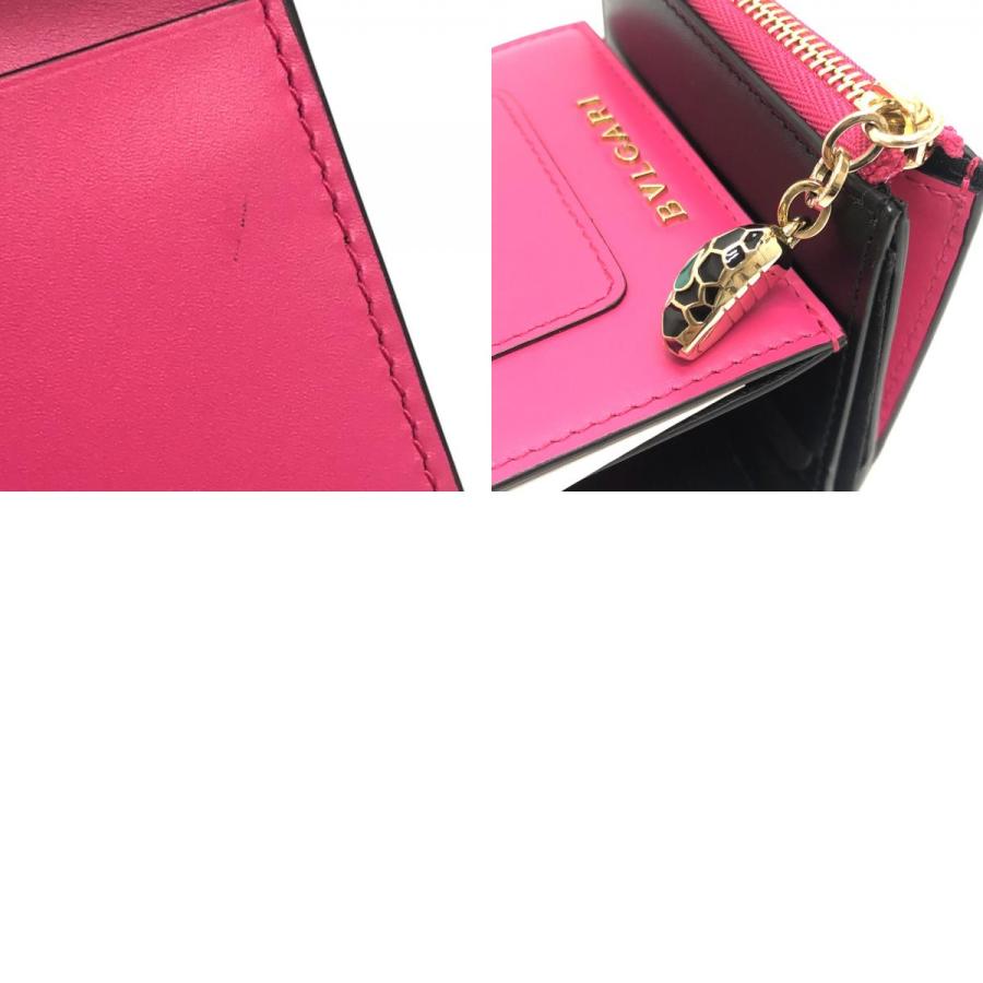 新品同様 BVLGARI ブルガリ 288858 セルペンティ ウォレット 財布 ミニ財布 3つ折り財布 ピンク レディース【中古】 | BVLGARI | 09