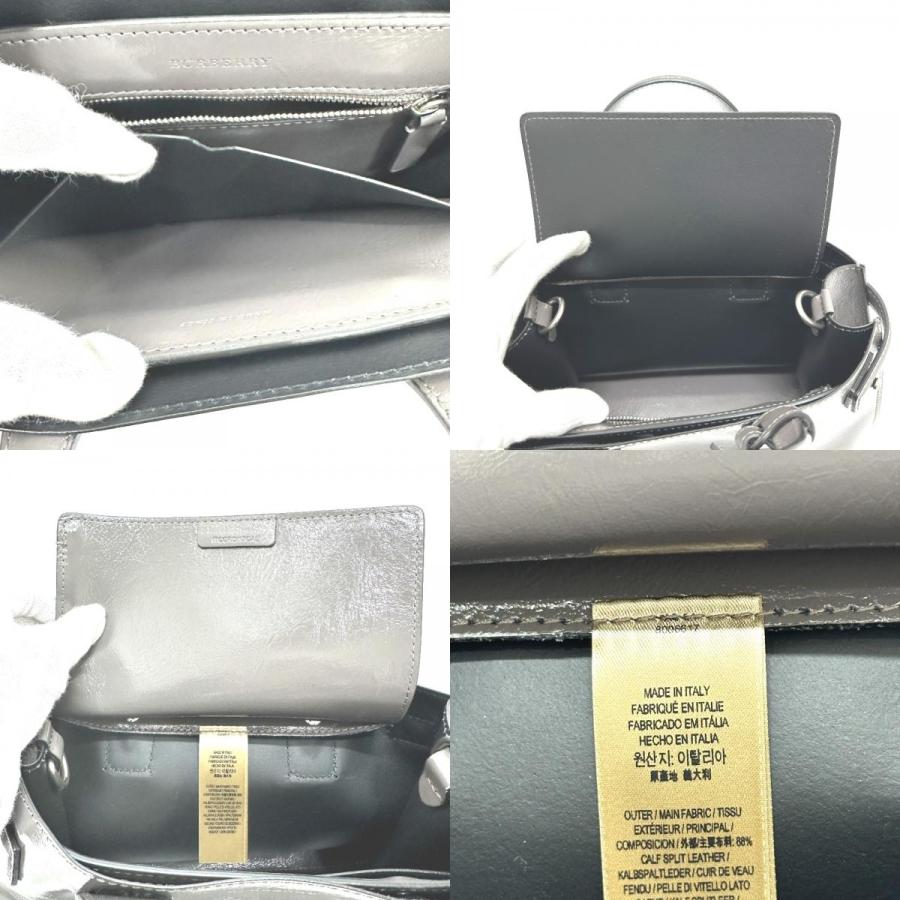 BURBERRY バーバリー 105054A1209 ソフトバナー 2WAY ショルダーバッグ ハンドバッグ グレー レディース【中古】 | BURBERRY | 08