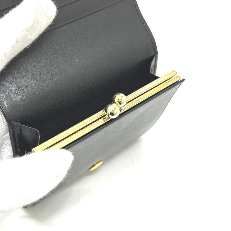 未使用 OMEGA オメガ ロゴ がま口 短財布 コンパクトウォレット ミニウォレット 2つ折り財布 ブラック メンズ【中古】 | OMEGA | 03