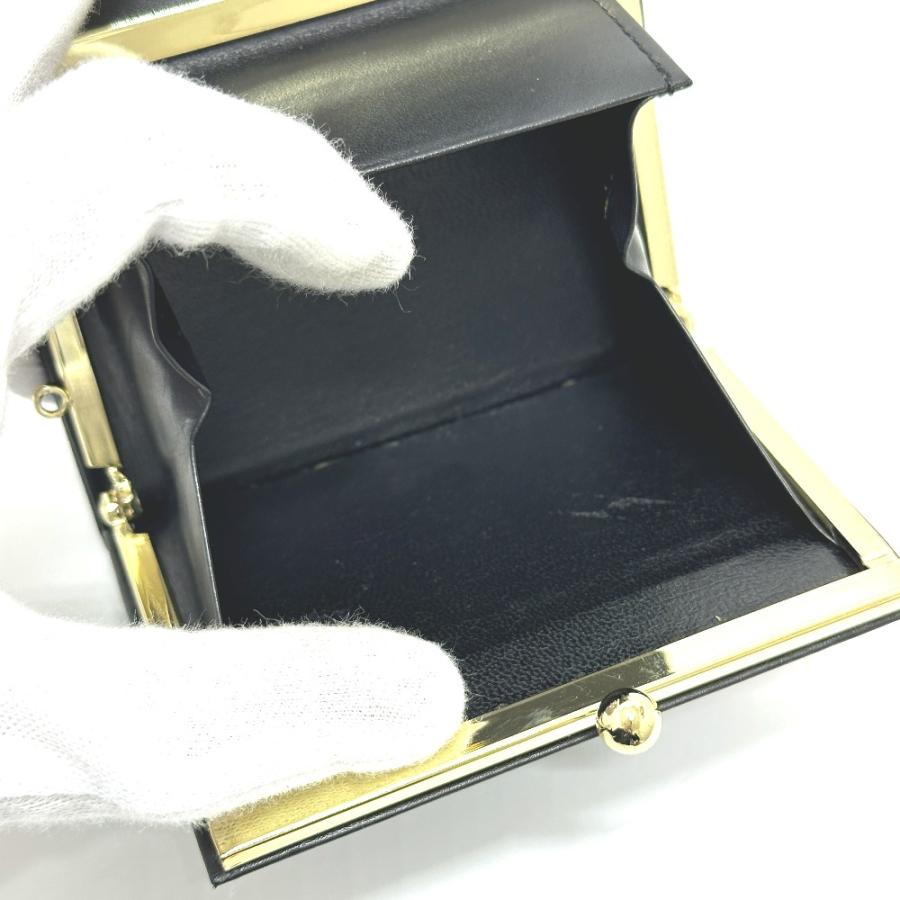 未使用 OMEGA オメガ ロゴ がま口 短財布 コンパクトウォレット ミニウォレット 2つ折り財布 ブラック メンズ【中古】 | OMEGA | 04