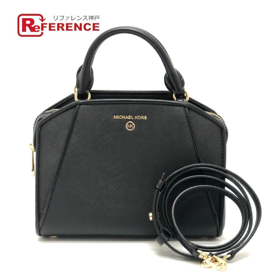 Michael Kors マイケルコース ロゴ カバン 2WAY 斜め掛け ショルダー CLEO サッチェル スモール ハンドバッグ ブラック レディース【中古】 | MICHAEL KORS