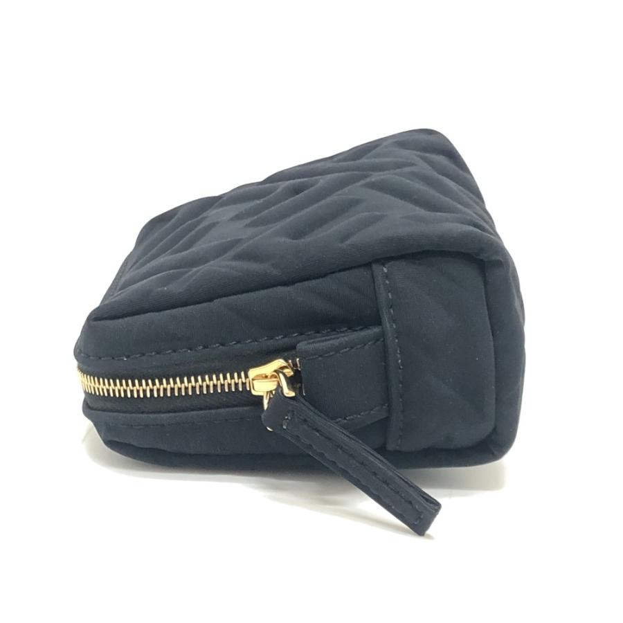 FENDI フェンディ 8N0179 FF ロゴ ズッカ エンボス メイクポーチ 化粧ポーチ ポーチ 小物入れ 化粧ポーチ ブラック レディース【中古】 | FENDI | 03