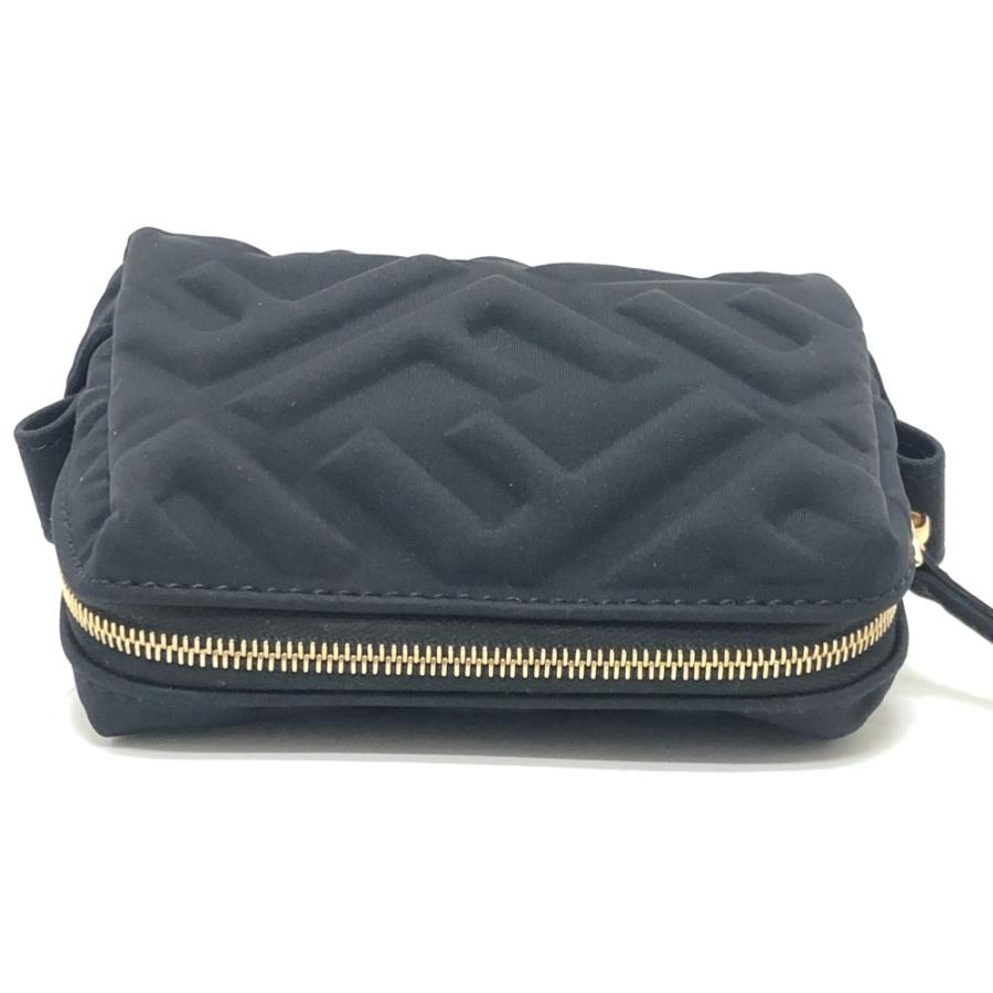 FENDI フェンディ 8N0179 FF ロゴ ズッカ エンボス メイクポーチ 化粧ポーチ ポーチ 小物入れ 化粧ポーチ ブラック レディース【中古】 | FENDI | 05
