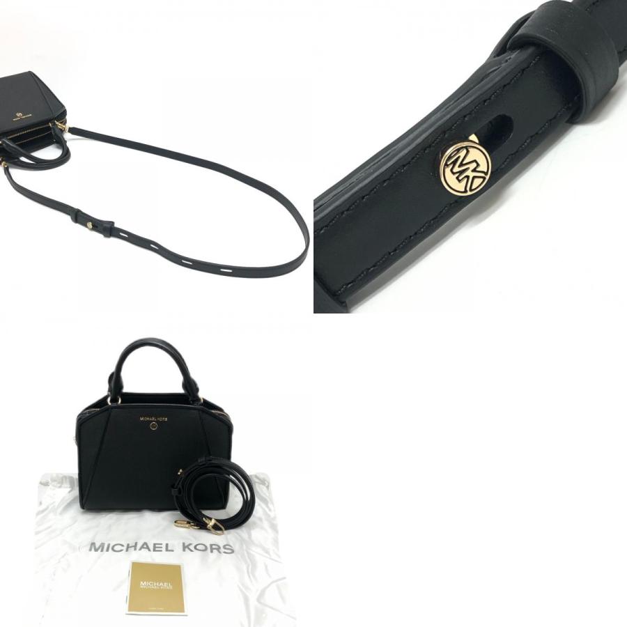Michael Kors マイケルコース ロゴ カバン 2WAY 斜め掛け ショルダー CLEO サッチェル スモール ハンドバッグ ブラック レディース【中古】 | MICHAEL KORS | 09