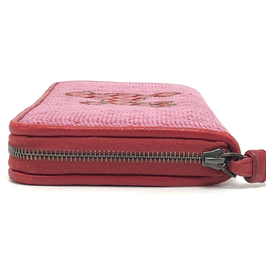 BOTTEGA VENETA ボッテガヴェネタ イントレチャート プードル ドッグ 犬 ストラップ ラウンドファスナー 長財布 レッド レディース【中古】 |  | 03