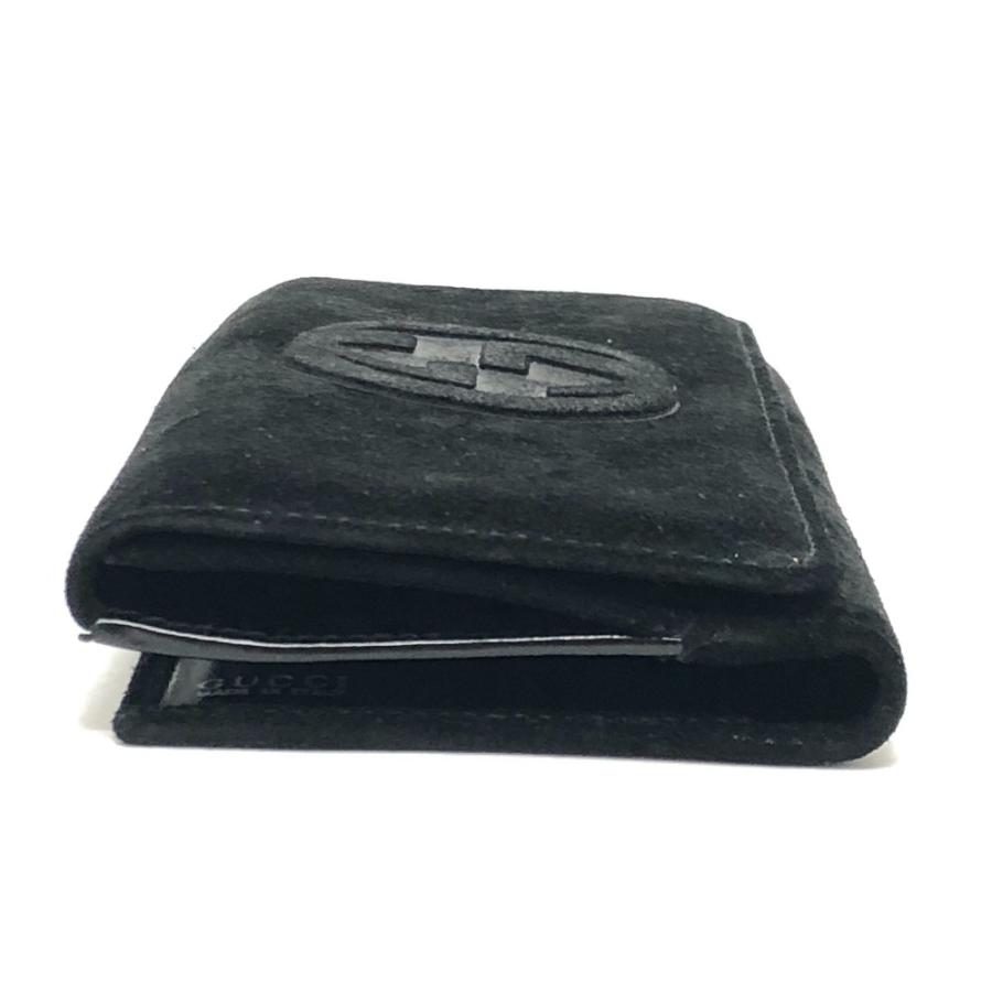 GUCCI グッチ インターロッキングG ロングウォレット 財布 フラップ オールドグッチ 長財布 スエード ブラック レディース【中古】 | GUCCI | 03