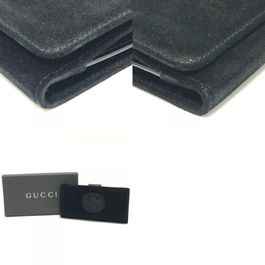 GUCCI グッチ インターロッキングG ロングウォレット 財布 フラップ オールドグッチ 長財布 スエード ブラック レディース【中古】 | GUCCI | 09
