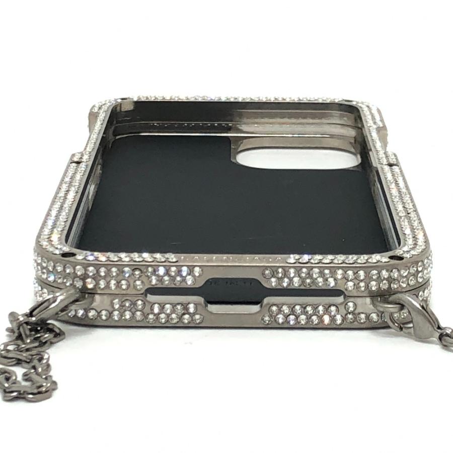 BALENCIAGA バレンシアガ 672661 ラインストーン iPhone 12 フォンホルダー チェーンショルダー iPhoneケース シルバー レディース【中古】 | BALENCIAGA | 06
