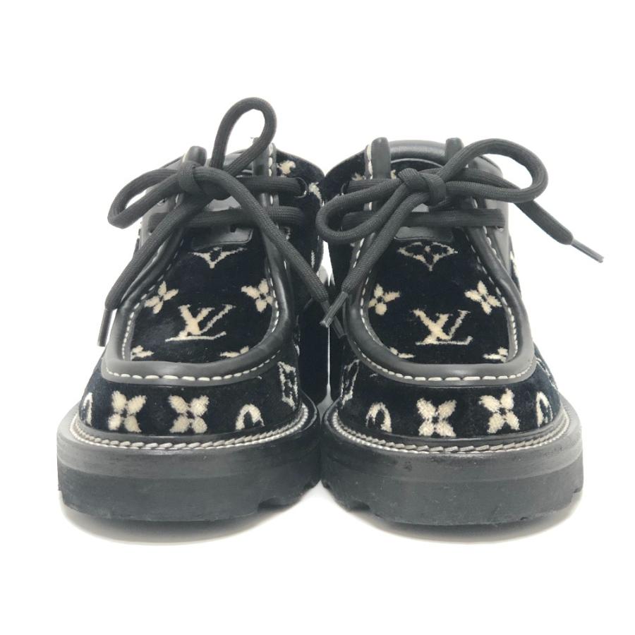 LOUIS VUITTON ルイヴィトン LVボブール・ライン ダービー 靴 ローファー チャンキーヒール レザーシューズ ブラック レディース【中古】 | LOUIS VUITTON | 01