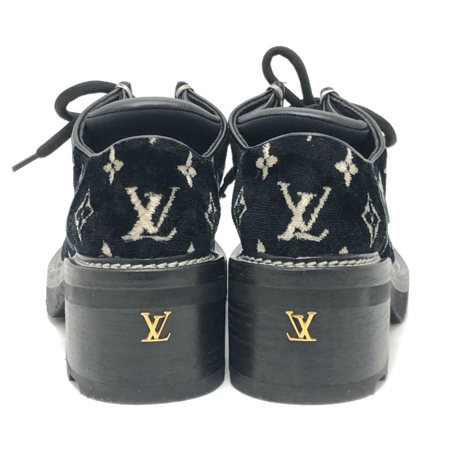 LOUIS VUITTON ルイヴィトン LVボブール・ライン ダービー 靴 ローファー チャンキーヒール レザーシューズ ブラック レディース【中古】 | LOUIS VUITTON | 02