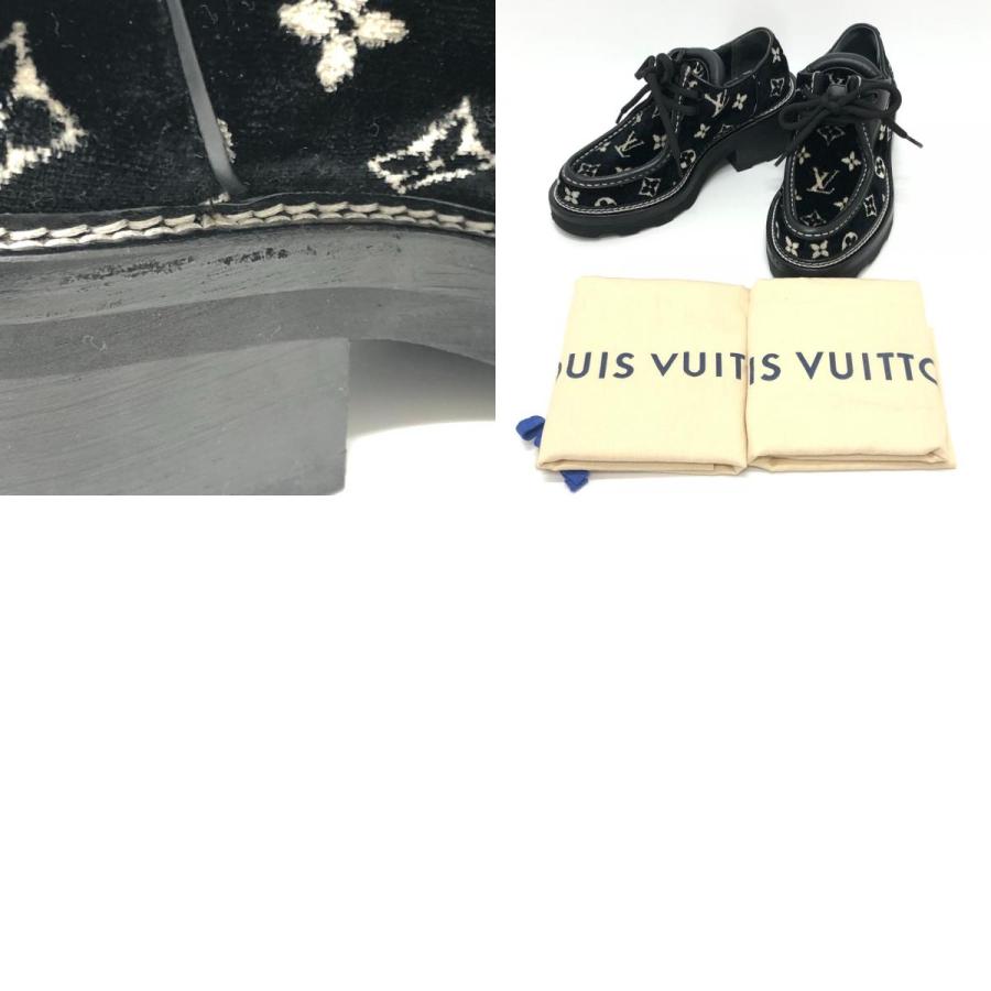LOUIS VUITTON ルイヴィトン LVボブール・ライン ダービー 靴 ローファー チャンキーヒール レザーシューズ ブラック レディース【中古】 | LOUIS VUITTON | 09
