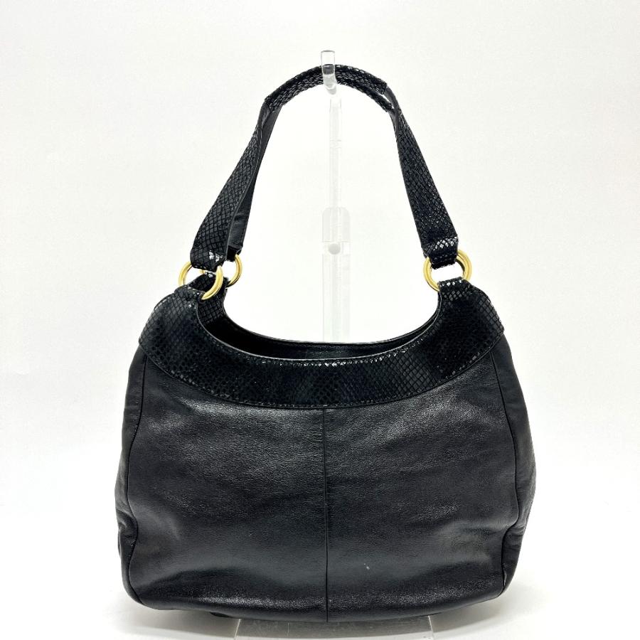 COACH コーチ F19453 ロゴプレート 肩掛け カバン バッグ  ハンドバッグ ブラック レディース【中古】 | COACH | 01