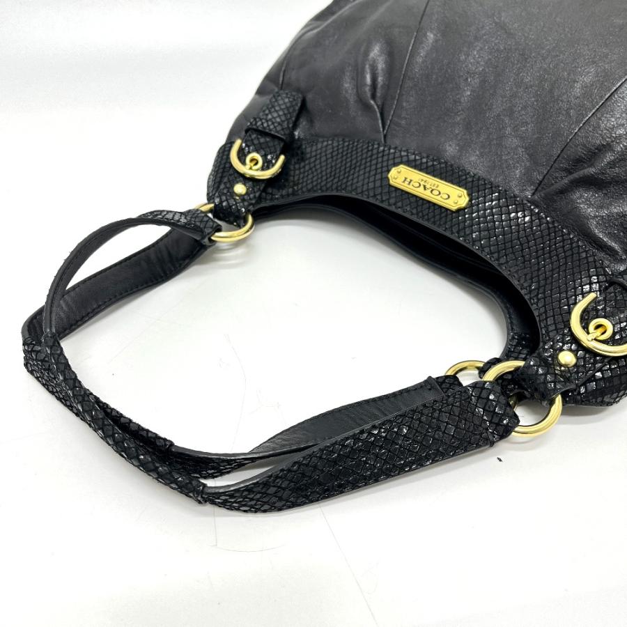 COACH コーチ F19453 ロゴプレート 肩掛け カバン バッグ  ハンドバッグ ブラック レディース【中古】 | COACH | 02