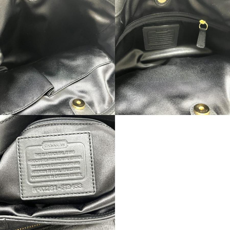 COACH コーチ F19453 ロゴプレート 肩掛け カバン バッグ  ハンドバッグ ブラック レディース【中古】 | COACH | 09