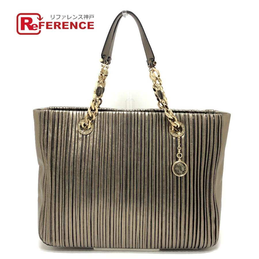 BVLGARI ブルガリ モネーテ ナッパプリセ カバン バッグ チェーン 肩掛け ショルダーバッグ トートバッグ ゴールド レディース【中古】 | BVLGARI