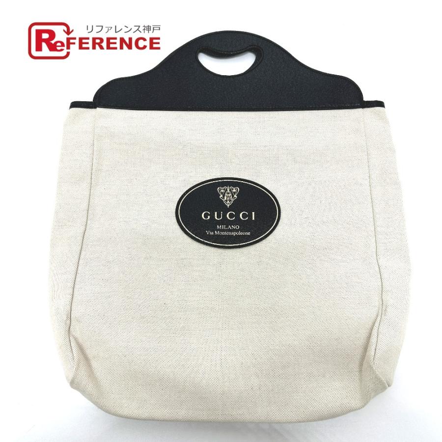 GUCCI グッチ 284156 クレストロゴ カバン ハンドバッグ ベージュ×ブラック レディース【中古】 | GUCCI