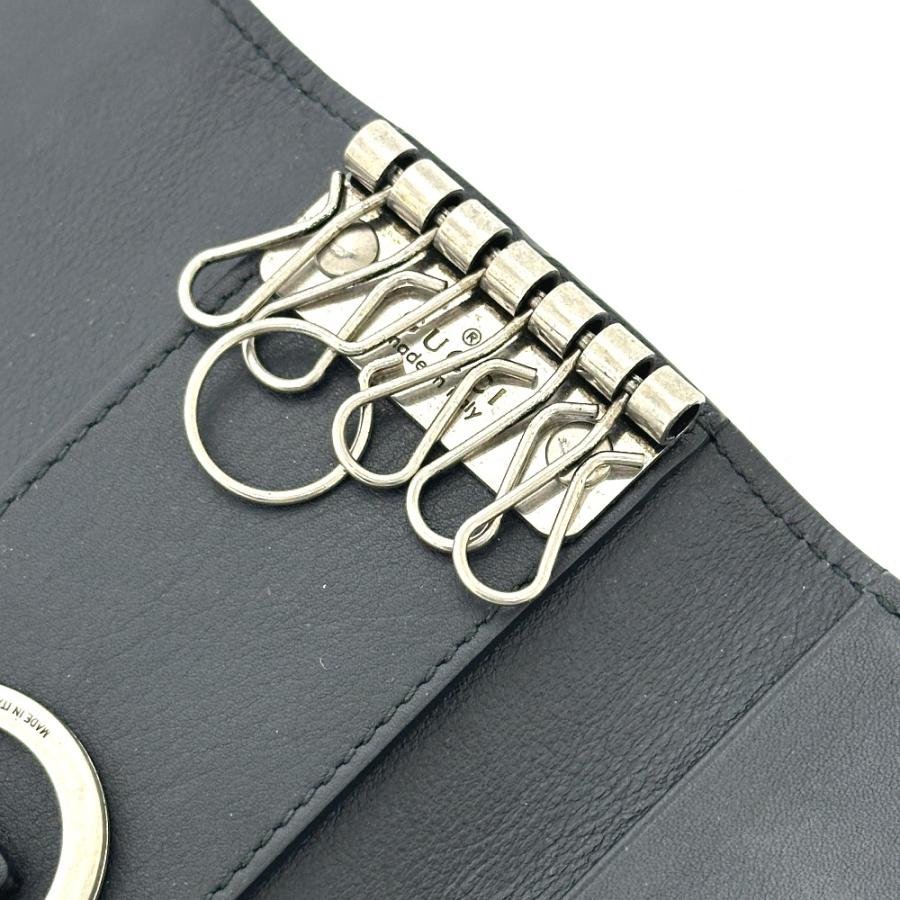 GUCCI グッチ 428781 エンボスロゴ キーホルダー キーリング 6連 キーケース ブラック レディース【中古】 | GUCCI | 06