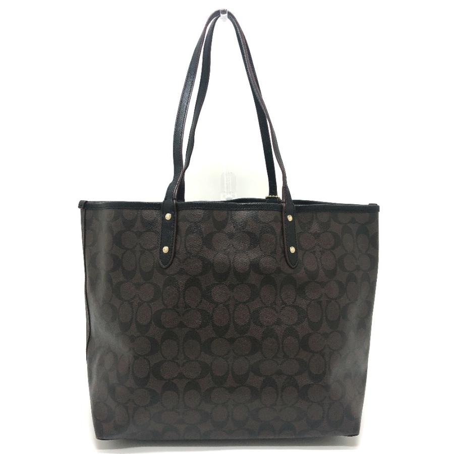 COACH コーチ シグネチャー カバン ハンドバッグ 肩掛け トートバッグ ブラウン レディース【中古】 | COACH | 01
