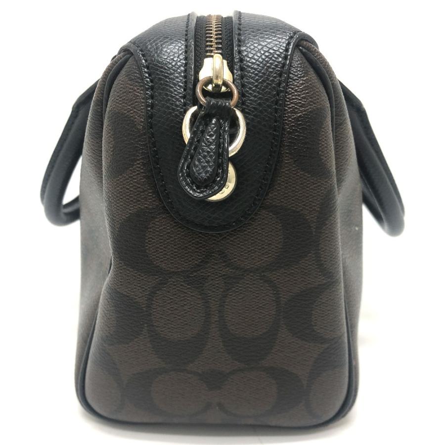 COACH コーチ F36702 シグネチャー カバン ミニ ボストン ハンドバッグ ブラウン×ブラック レディース【中古】 | COACH | 03