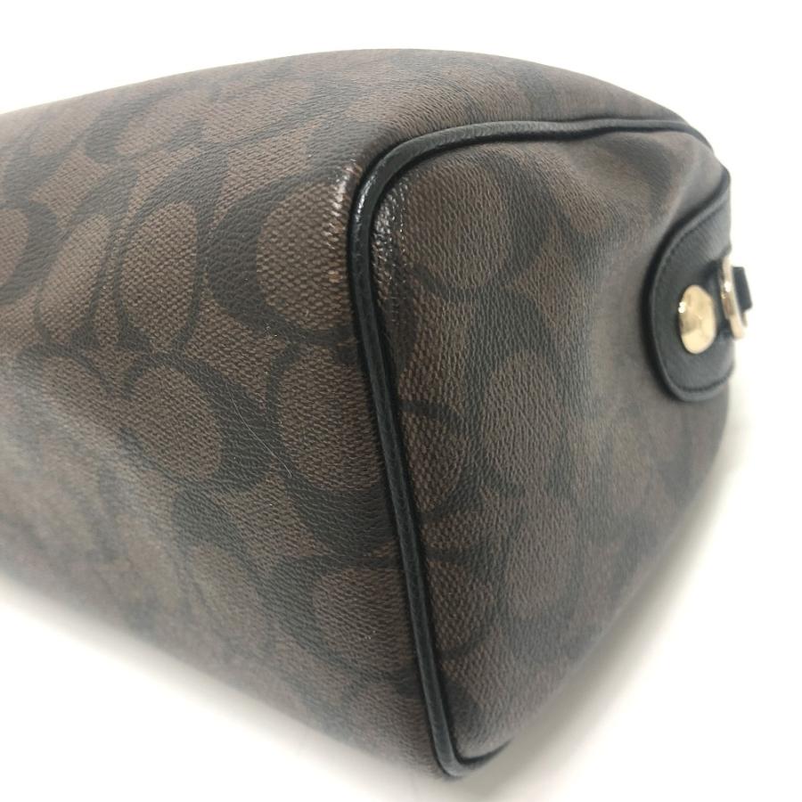 COACH コーチ F36702 シグネチャー カバン ミニ ボストン ハンドバッグ ブラウン×ブラック レディース【中古】 | COACH | 05