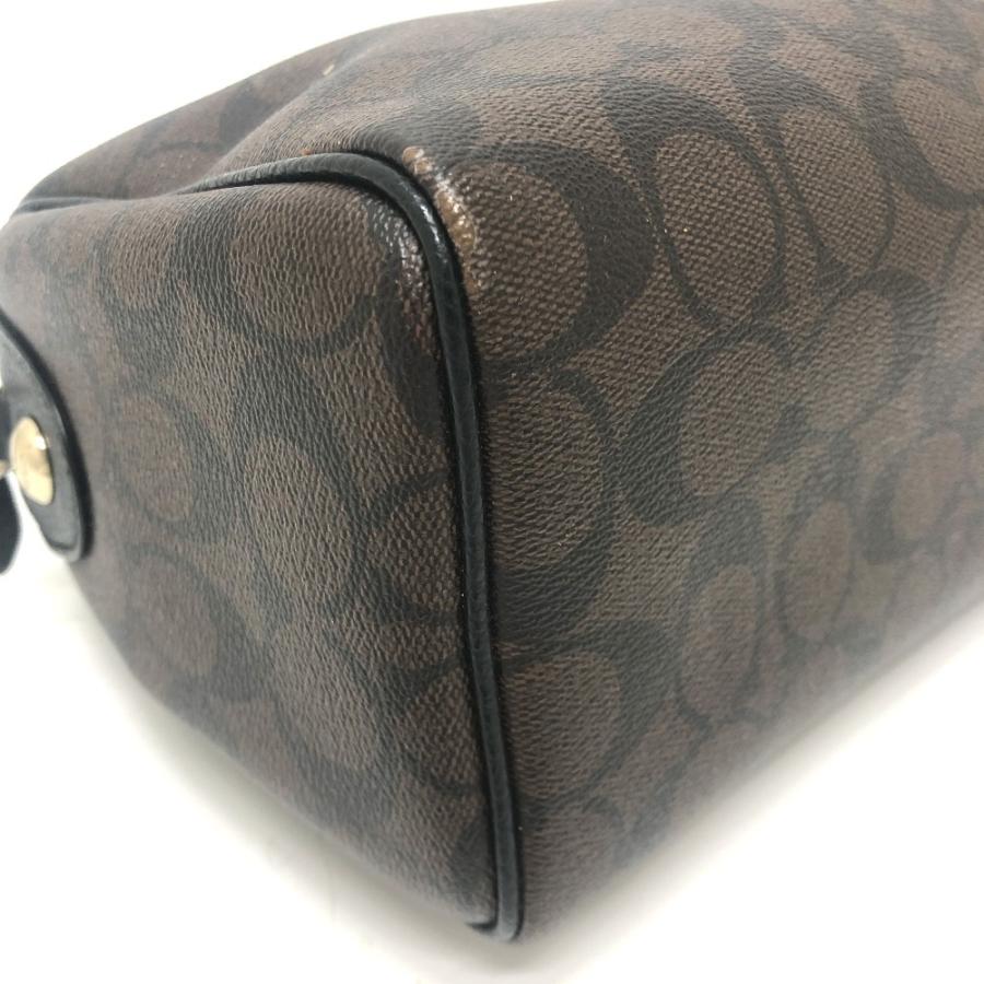 COACH コーチ F36702 シグネチャー カバン ミニ ボストン ハンドバッグ ブラウン×ブラック レディース【中古】 | COACH | 06
