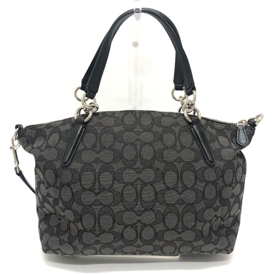 COACH コーチ F58283 シグネチャー スモール ケルシー サッチェル カバン 2WAY ショルダー ハンドバッグ ブラック レディース【中古】 | COACH | 01