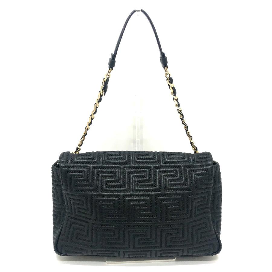 GIANNI VALENTINO ジャンニ・ヴァレンティノ グレカ柄 カバン ステッチ チェーン 肩掛け ショルダーバッグ ブラック レディース【中古】 |  | 01
