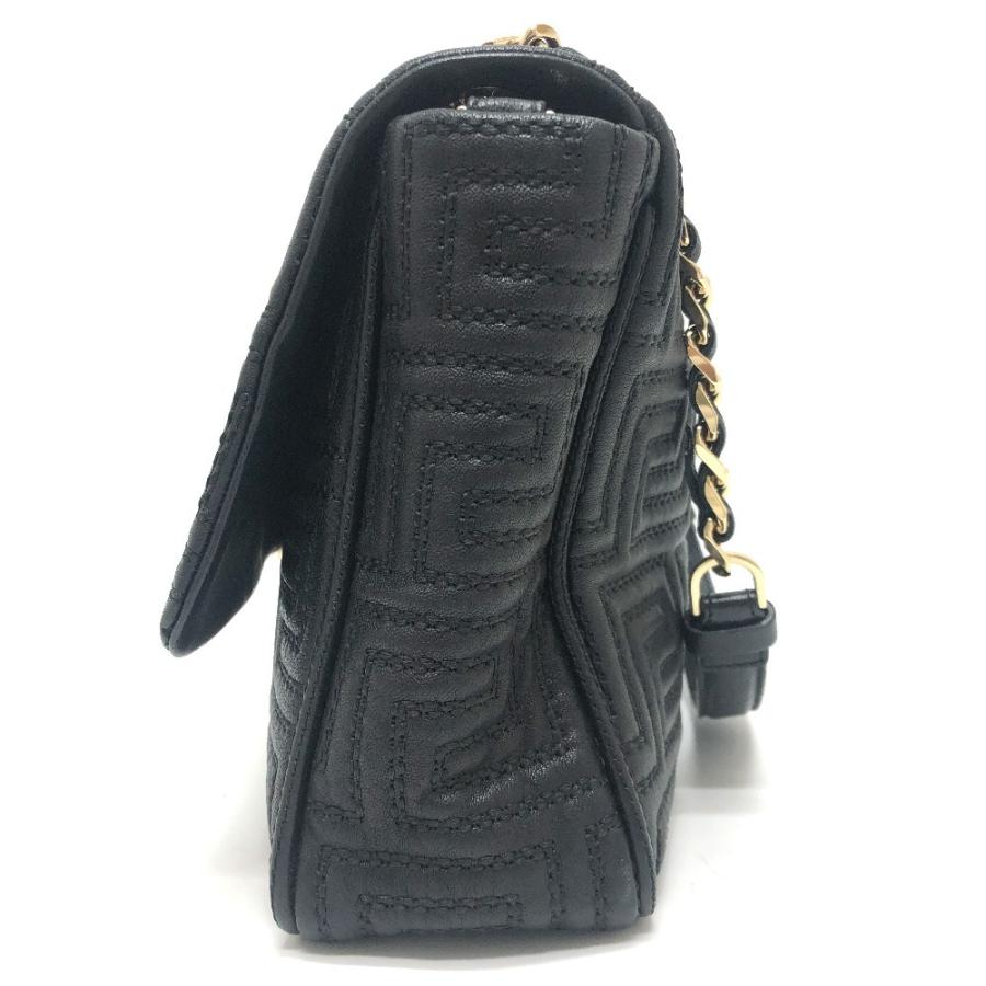 GIANNI VALENTINO ジャンニ・ヴァレンティノ グレカ柄 カバン ステッチ チェーン 肩掛け ショルダーバッグ ブラック レディース【中古】 |  | 02