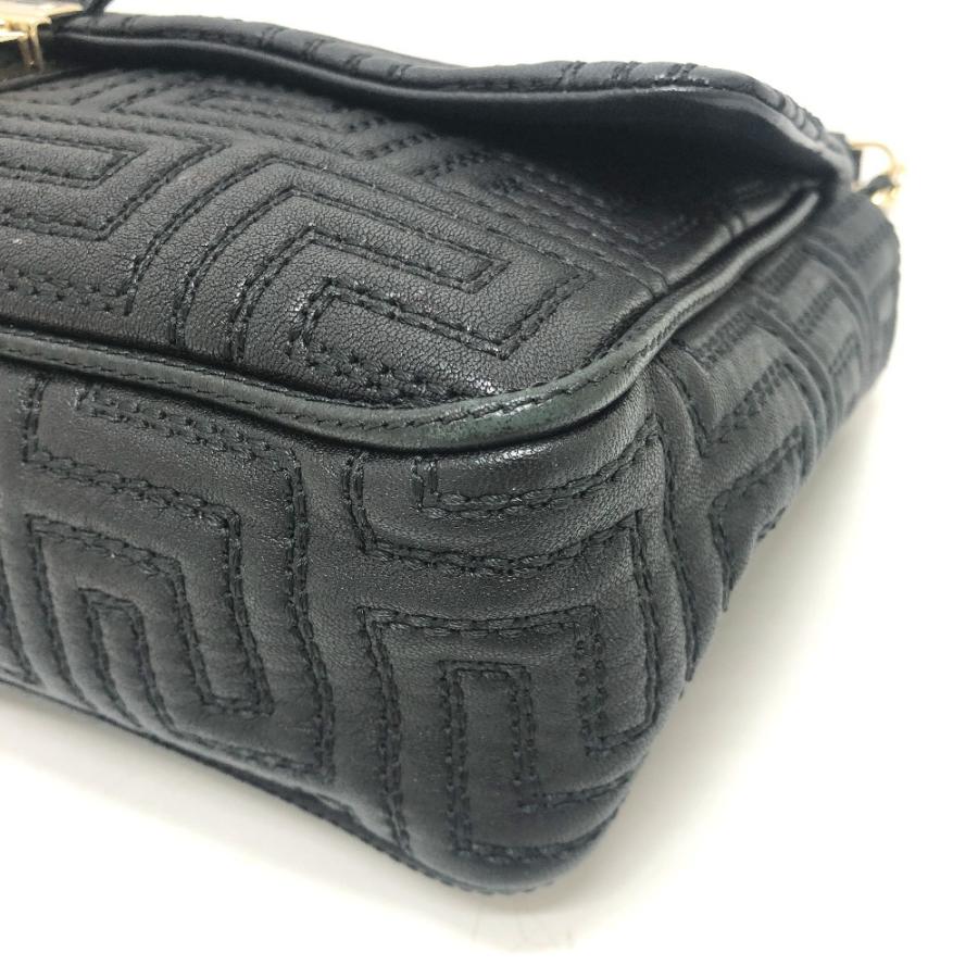GIANNI VALENTINO ジャンニ・ヴァレンティノ グレカ柄 カバン ステッチ チェーン 肩掛け ショルダーバッグ ブラック レディース【中古】 |  | 05